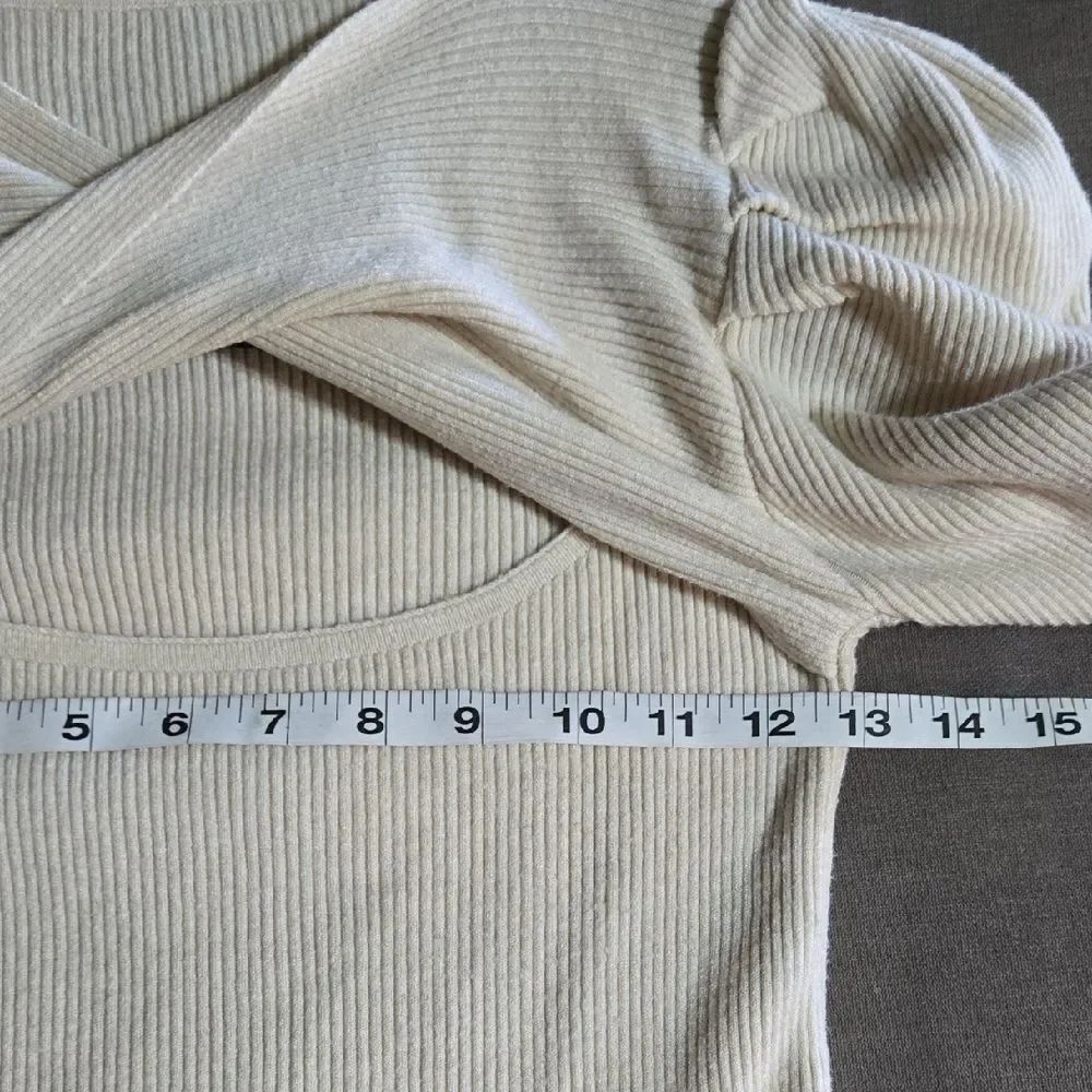 SHEIN Cream Ribbed Knit Top - Picture 10 of 11